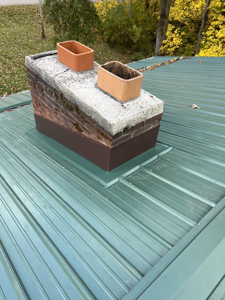 Chimney Repair on a Metal Roof in West Michigan — photo 15 of 18